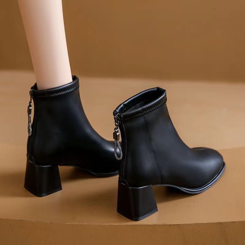 French Style Short Boots For Women 2025 New Autumn Single Boots Thin And Slimming Short Boots_vogvips.com