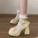 Spring And Autumn Platform Korean Soft Girl Sweet Lolita Jk Single Shoes Bow High Heel Mary Jane Shoes Women_vogvips.com