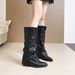 Women's Shoes Chunky Heeled Knee High Boots, New Style, Fashionable High Heeled Pointed Toe, Slouch Leg, Riding Boots, Over The Knee Boots._vogvips.com
