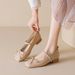 9169-9 French-style Bowknot Square-toed Chunky Heel Women's 2026 Spring/autumn Shallow Cut Mary Jane Shoes To Match_vogvips.com