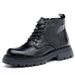 European Warm Series Men's Martin 2025 New Cotton-Padded Leather Thin British Style Mid-Top Thick Sole Height Increasing Motorcycle Black_vogvips.com