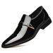 Euro Step Large Size Patent Business Casual Formal Korean Style British Pointed Toe Men's Leather Shoes_vogvips.com