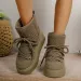 winter round head thick bottom front with a slip-on fashion casual short tube warm cotton shoes snow boots women 240826_vogvips.com