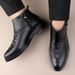 Men's Leather Boots Crocodile Pattern First Layer Martin Boots Men's Leather Cotton Boots With Cotton To Keep Warm_vogvips.com