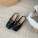 French Flats Slippers Classic Dress Sandal Women Pu Solid Color Square Toe Casual Shoes Size Ss_vogvips.com