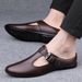 Men's Head Layer Casual Shoes Men's Bag Head Drag Rubber Non-slip Sole Men's Shoes_vogvips.com