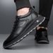 Spring 2025 New Trend Men's Genuine Leather Soft Sole Casual Sports Shoes Versatile Breathable Travel White Sneakers_vogvips.com