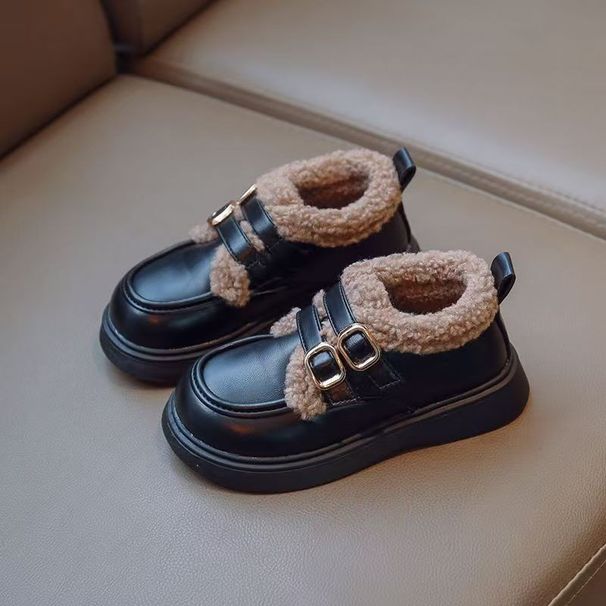 Winter Princess Shoes For Girls - Plush Lined British Style Mary Janes With Anti-Slip Soft Sole (Black/Beige/Brown, Sizes 23-37)_vogvips.com