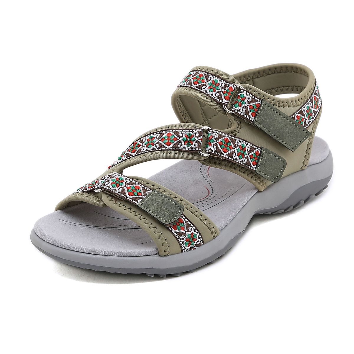K6357-2 New 2025 Sports Sandals With Printed Velcro Large Size Women's Shoes_vogvips.com