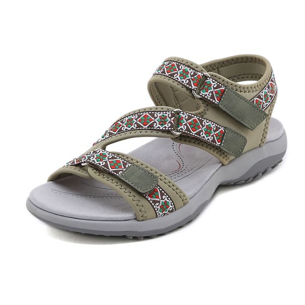 K6357-2 New 2025 Sports Sandals With Printed Velcro Large Size Women's Shoes_vogvips.com