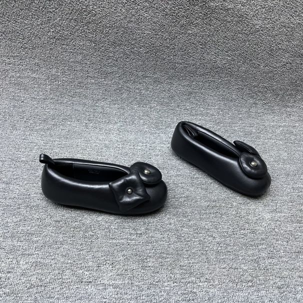 Women's 2025 Autumn New European Genuine Leather Floral Soft Sheepskin Flat Shallow Mouth Granny Boat Shoes For Women_vogvips.com