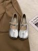 French Retro Mary Jane Single Shoes Women's Versatile Flat Bottom With Skirt Soft Sole Beanie Shoes_vogvips.com