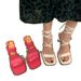 Fashionable High-heeled Strap Open-toe For Women, 2025 Summer New Style, Square Toe, Thin Heel, Beach Vacation Roman_vogvips.com