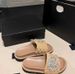 Small C Fragrance Brand Style Flat For Women Cross Strap Quilted Magic Tape Height Increasing One-Word Slippers San_vogvips.com