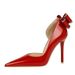 638-H35M European And American Style Party High Heels Stiletto Patent Leather Shallow Pointed Toe Side Hollow Back_vogvips.com