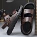 New Summer Outdoor Sandals For Men Cual Sport Slippers Non-slip Leather Beach Breathable Wading Aqua Shoes Man_vogvips.com