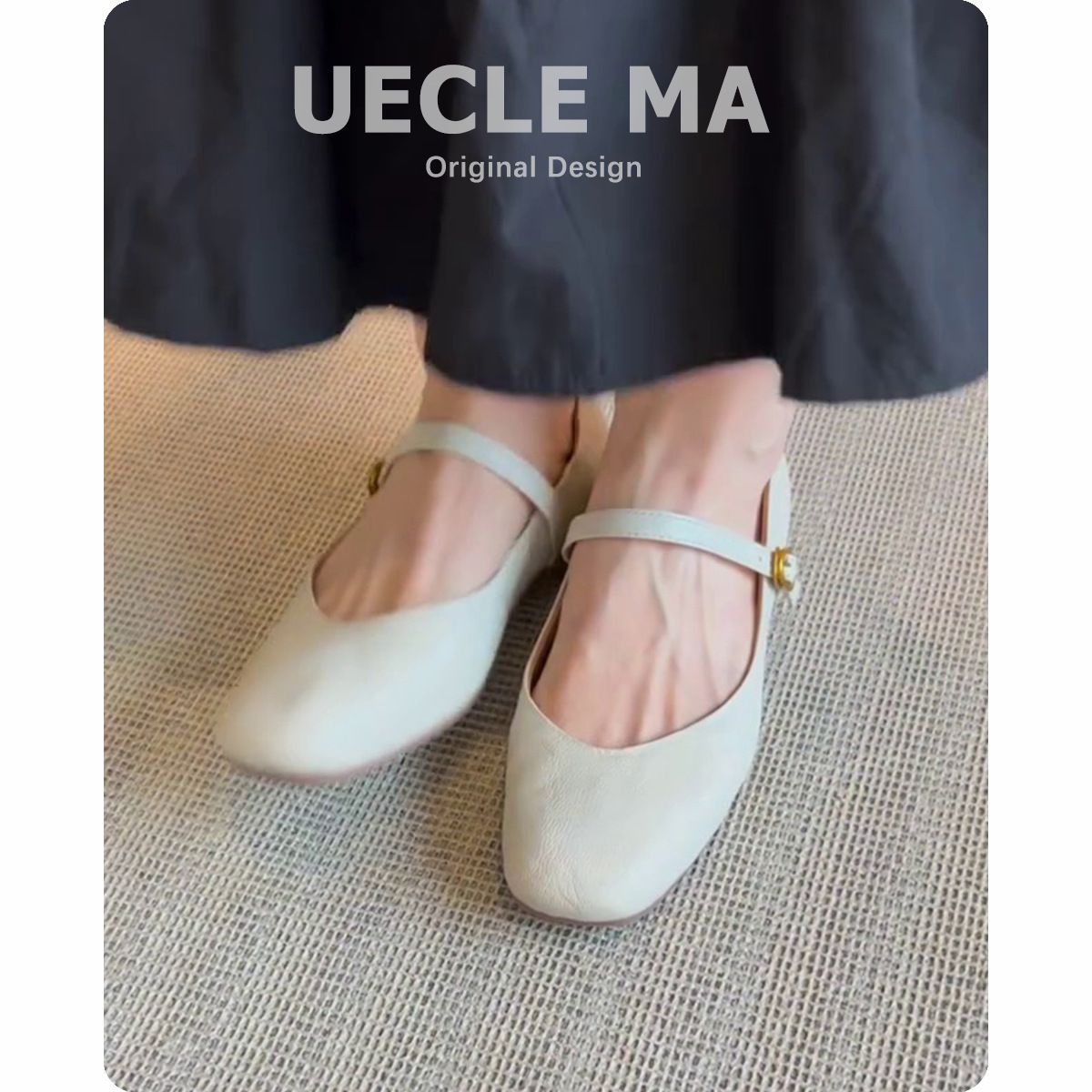 Cowhide French Style Women's Genuine Leather Flat Versatile Ballet Soft Sole Granny To Match Dresses Mary Jane Shoes_vogvips.com