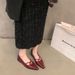 Low Heel Pointed Toe Black Single Women 2025 New Summer Flat French Style Spring Autumn Mary Jane Small Leather Shoes_vogvips.com