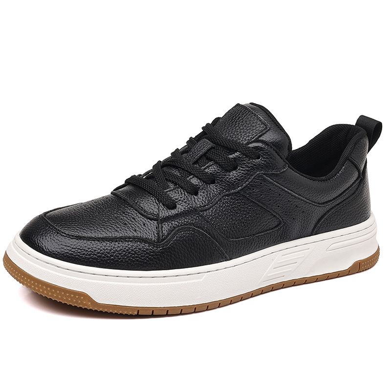 Top Layer Cowhide Casual For Men Trendy Sneakers 2025 Spring New Loafers Versatile White Shoes_vogvips.com