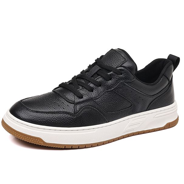 Top Layer Cowhide Casual For Men Trendy Sneakers 2025 Spring New Loafers Versatile White Shoes_vogvips.com