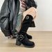 Western Cowboy Melard Stacked Internal Height Increase Over-the-Knee Long Riding Boots High Heel Slimming_vogvips.com