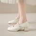 New Chinese Mary Jane Single Shoes Jacquard National Style With Skirt Round Head Pearl One-word Belt Single Shoes_vogvips.com