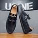 SHLIANG Men's Slip-On Soft-Soled Driving Shoes Comfortable Round-Toe Business Casual Leather Shoes Breathable Upper Slip-On Loafers X0018_vogvips.com