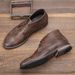 Vintage Men's Desert Boots – Retro PU Leather Ankle Boots With Breathable Lining & Anti-Slip Sole (US 7-13, Brown/Black/Tan)_vogvips.com