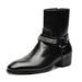 High Top Platform Heightening Men's Shoes Zipper Chelsea Boots Men's Chain High Street Martin Boots_vogvips.com