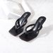 Women's Strappy Sandals With High Heel - Comfortable Open-Toe Flip Flops For Summer - Breathable Synthetic Leather Upper - Non-Slip Rubber Sole_vogvips.com