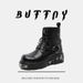 Short Boots Punk Style Big Head Platform Martin Boots Retro Style Muffin Locomotive Men's Boots_vogvips.com