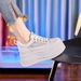 Lightweight Sneakers For Women, 2025 Spring New Model, Breathable Mesh White Sneakers, Height-increasing Thick-soled_vogvips.com