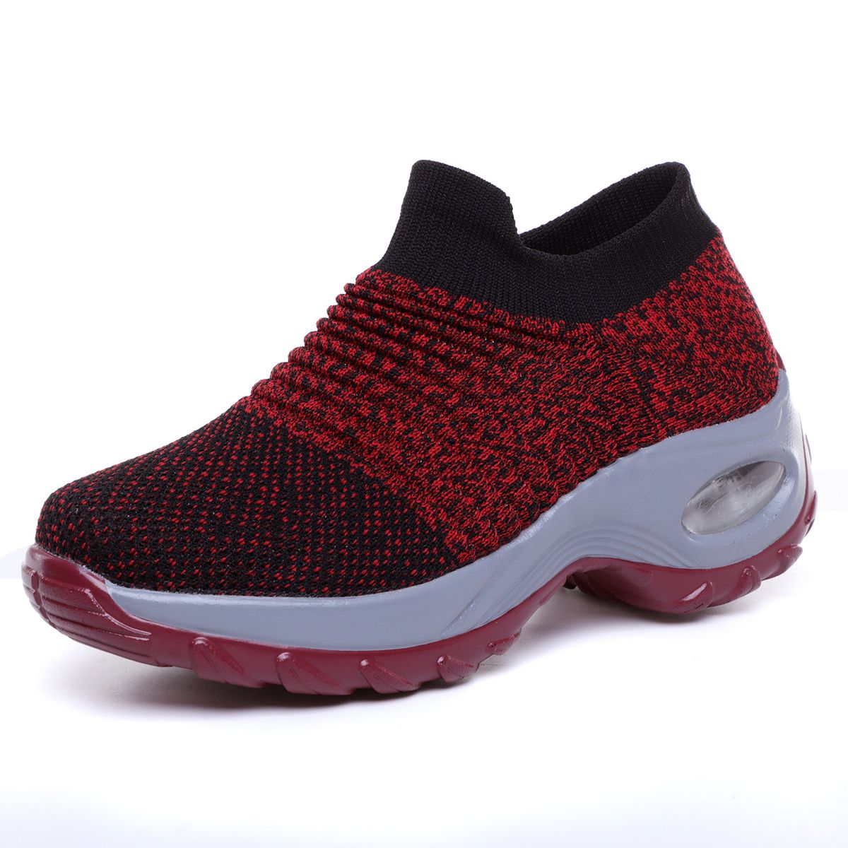 Women's Shoes Popular Plus Size Women's Shoes Air Cushion Fly Knit Sports Shoes Over The Foot Shoes Fashion Rocking Shoes Casual Shoes Socks Shoes_vogvips.com