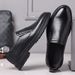 Euro Step Fist Laye Cowhide Genuine Thick Soft Sole Comfotable Casual Round Toe Slip-On Men's Business Leathe Shoes Fomal_vogvips.com