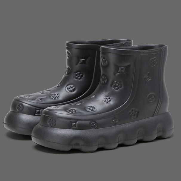 Rain Boots Rain Women S Rainy Days New Thick Bottom Non Slip Booster Short Barrel Martin Waterproof And Wear Resistant_vogvips.com