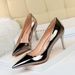 MTX A Fashion Sexy Metal Heel Shallow Mouth Pointed Toe Nightclub Slimming High Heels Women S Single Shoes_vogvips.com