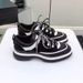 2026 Brand Genuine Leather C Small Fragrance Style Quilted Casual Sneakers For Women New Panda Color Block Thick Sole D_vogvips.com