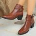 British Style High Heeled Martin Boots Plus Size Side Zipper Belt Buckle Chunky Heel Fashion Boots For Women_vogvips.com