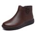 Genuine Leather Retro Wool Cotton 2020 Winter New Warm Mom Short Boots Large Size Cowhide Sole Middle-aged Women's Shoes_vogvips.com