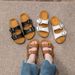 Women's Cork Slippers Style Outdoor Half Slippers Men's Two-Button One-Word Slippers Beach Trendy Loose Shoes_vogvips.com