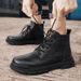 New Leather Spring Men's Shoes High-top Men's Heightening Tooling Martin Boots_vogvips.com
