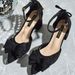Cross-border Dropshipping 2026 Spring New Style Shoes: Hollow-out Shoes, Shallow Pointed-toe High Heels, Bow-tie_vogvips.com