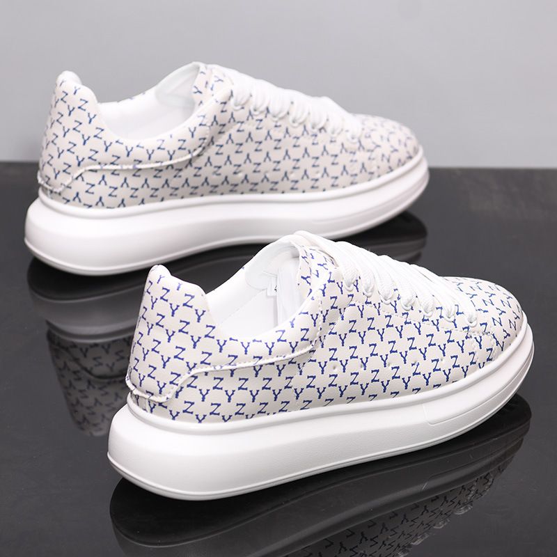 Spring Men's Trendy White Shoes Casual Running Sports Versatile Dad Sneakers Height Increasing Couple_vogvips.com
