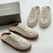 Italian German Training 2025 Spring New Edition Leather Flat Bottom Color Blocked Super Soft Lace Up White Shoes For_vogvips.com