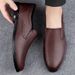 Men's Leather Shoes Style Low-top Retro Round Head Leather Shoes Dress Foot Loafers_vogvips.com