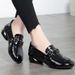 Patent Leather Loafers Low Heel Small Leather Shoes Women's Soft Sole Soft Surface Flat Sole Shoes Women's Shoes_vogvips.com
