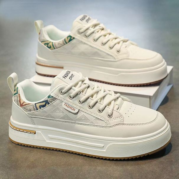 Men's White 2026 New Spring Lightweight Casual Sneakers For Teenagers, Retro Versatile Sports Breathable Trendy Shoes_vogvips.com