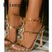 Hlieny Sexy Design Crystal Pointed Toe Women Sandals Summer Chain Buckle Strap Female Pumps Party Prom Thin High Heels_vogvips.com