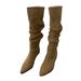 High Heel Martin French Style Slouch Women's Western Cowboy 2025 Summer Autumn Long Boots_vogvips.com