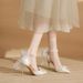 Women's Shoes Classic Style Elegant Pearl Accent Pointed-Toe High Heels For Women - Stylish & Comfortable Dress Shoes With Bow Detail_vogvips.com
